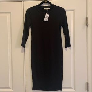 Lush Casual Soft Ribbed Body Con Crew Neck